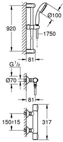 Sprchový set s termostatickou batériou GROHE Precision Flow chróm 34805000