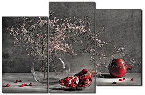Obraz na plátne - Zátišie - vetva a granátové jablko 1274QD (105x70 cm)