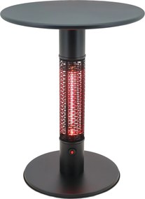 Vyhrievaný terasový stôl s infražiaričom, 1500 W, Ø 600 mm, čierny