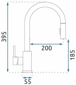 Rea Leo, 1-komorový oceľový drez 400x450x185 mm, čierna, ZLE-06002