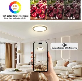 Brilagi - LED kúpeľňové svietidlo ULTRA SLIM LED/12W/230V pr. 22,5 cm zlaté IP54