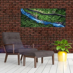 Obraz - Rieka medzi horami, Kaukaz, Rusko (120x50 cm)