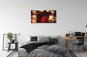 Obraz canvas Rose sviečka okuliare 125x50 cm
