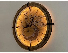 Li-Go 23712/DUB/BAT2 - LED stmievateľné hodiny so senzorom, LED/1xAA, priemer 32 cm, dub