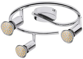 Rabalux LED stropné bodové svietidlo Norton 3x3W | GU10 | 660lm | 3000K - chróm