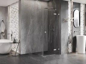 Mexen Lunar T, sklopný sprchový kút pravý 110 x 110 cm, 8mm číre sklo, oceľový profil, 834T-110-110-97-00-P