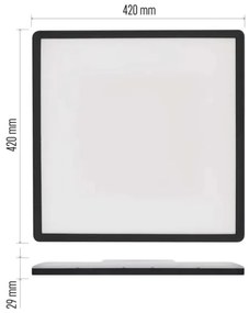 LED Stropné svietidlo FLORI LED/22W/230V 4000K čierna 42x42 cm