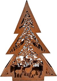 Hrdzavý kovový dekoratívny vianočný stromček Tree Rust – 62*18*79 cm