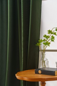 Záves OXFORD LIGHT 140x250 cm, tmavozelený Zavesenie: Kovové krúžky