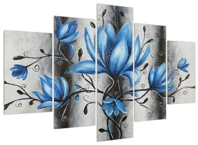 Obraz modrých kvetov (150x105 cm)