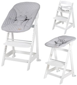 Biela jedálenská stolička Grow-Along – Roba