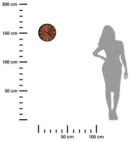 Nástenné hodiny Lucy, čierna/hnedá