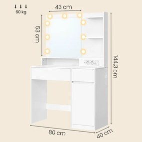 Toaletný stolík s LED zrkadlom RDT242WB01