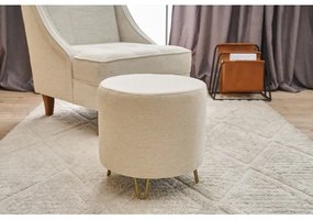 Taburet NANI, priemer 40 cm, krémový