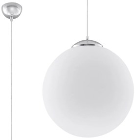 Závesné svietidlo Ugo, 1x biele sklenené tienidlo, (fi 30 cm), ch