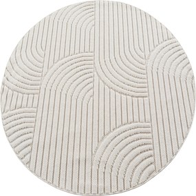 Ayyildiz, Kusový koberec Helix 2201 cream kruh, 120x120, biela, chodba / predsieň