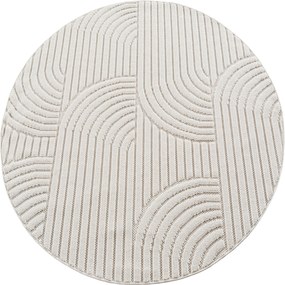Ayyildiz, Kusový koberec Helix 2201 cream kruh, 80x80, biela, chodba / predsieň