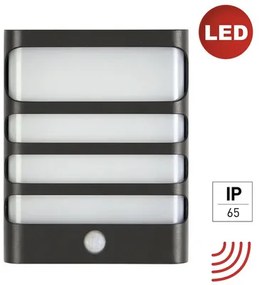 LED vonkajšie nástenné svietidlo E2 Vega IP54 7,5 W 1100lm 4000K antracit so senzorom pohybu