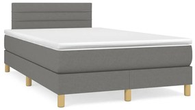 Boxspring posteľ s matracom a LED, tmavosivá 120x190 cm, látka 3270096