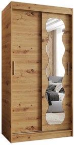 Šatníková skriňa 100 cm Spock (dub artisan). Akcia -21%. Vlastná spoľahlivá doprava až k Vám domov. 1126067