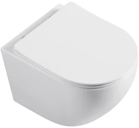 Cerano Cesso, závesná WC misa Vortex + UF sedátko - biela lesklá - 49x36 cm, CER-CER-476678