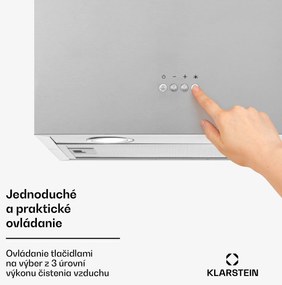 Klarstein Structura, digestor, 41 cm, ostrovčekový, 624 m³/h, A, LED, nehrdzaejúca oceľ, strieborný