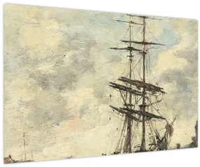 Obraz - Eugène Boudin, Ship on the Touques, reprodukcia (90x60 cm)