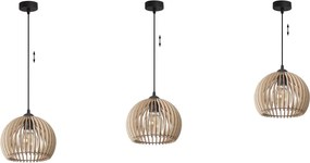 Závesné svietidlo Timber 6, 1x drevené tienidlo, (fi 21 cm)