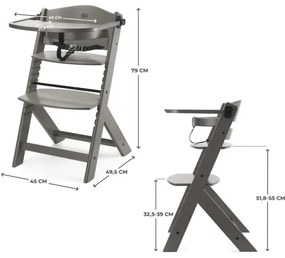 KINDERKRAFT - Detská jedálenská stolička ENOCK sivá