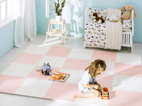 Ricokids veľká penová podložka na puzzle 60x60 cm 4 ks broskyňová a biela