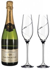 Diamante poháre na šampanské Silhouette City s kamienkami Swarovski 210 ml 2KS