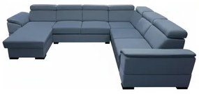 Rozkladacia sedacia súprava s univerzálnym rohom do U s úložným priestorom GRANADA modrá