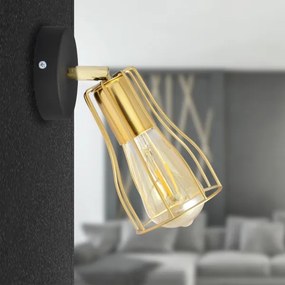 Nástenné bodové svietidlo TUBE 1xE27/15W/230V zlatá/čierna