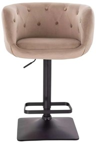LuxuryForm DESIGN Barová stolička MONTANA VELUR na čiernej hranatej podstave - latte