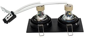 Sada 6 štvorcových zapustených bodových svetiel čierna nastaviteľná 2-svetlá - Chuck