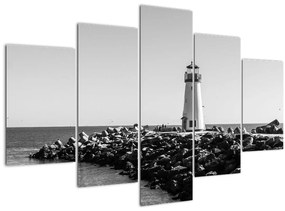 Obraz - Maják na pobreží, Santa Cruz, Kalifornia (150x105 cm)