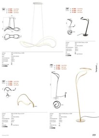 Redo 01-3598 - LED stmievateľný luster na lanku TEMPEST LED/58W/230V zlatý