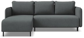 Tmavosivá rozkladacia/s úložným priestorom rohová pohovka (ľavý roh) Luana – Makamii