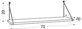 Polica v dekore duba v prírodnej farbe 72 cm Armoni – Kalune Design