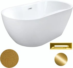 Besco Akrylátová voľne stojaca vaňa Navia Glam Z 140x75 (150x80, 160x80) BESCO-Typ výpuste: Click-Clack s prepadom, grafit, BESCO-Rozmery: 150x80, BE…