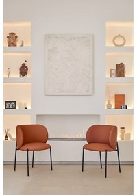 Oranžové čalúnené jedálenské kreslá v súprave 2 ks Mogi – Teulat