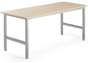 Pracovný stôl OPTION, 1800x700x720-900 mm, breza, strieborná