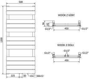 Mexen Ceres, elektrické vykurovacie teleso 1200 x 500 mm, 600 W, chrómová, W111-1200-500-2600-01