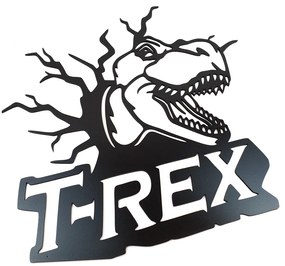 Veselá Stena Drevená nástenná dekorácia Dinosaurus T-REX čierny