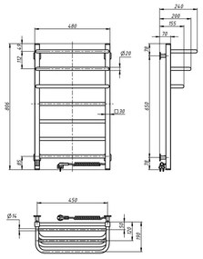 Kúpeľňový elektrický radiátor s termostatom FORTIS 350 W/230 V 80,6 cm IP44 biely pravý
