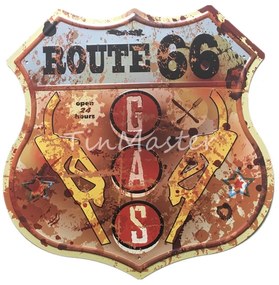 Ceduľa Route 66 GAS  štít