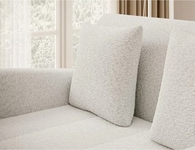 Biela rozkladacia/s úložným priestorom pohovka z textílie buklé 130 cm Ario – ELTAP