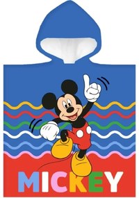 Chlapčenské plážové pončo - osuška s kapucňou Mickey Mouse - Disney - 100% bavlna - 50 x 110 cm