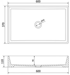 Mexen Goya, umývadlo na dosku 60 x 37 cm, biela, 22186000