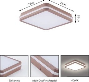 Brilagi -LED vonkajšie stropné svietidlo BENE LED/24W/230V 26x26 cm hnedé IP54